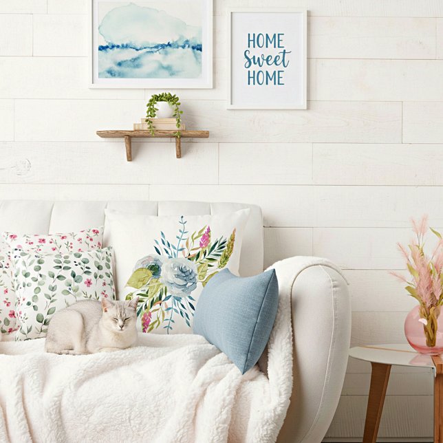 Almofada Azul-aquarela (Criador carregado)