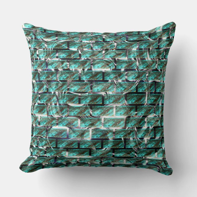 Almofada Azul claro, bolhas na grelha ou efeito na parede d (Frente)