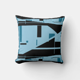 Almofada Azul-claro no mosaico mediterrânico clássico preto