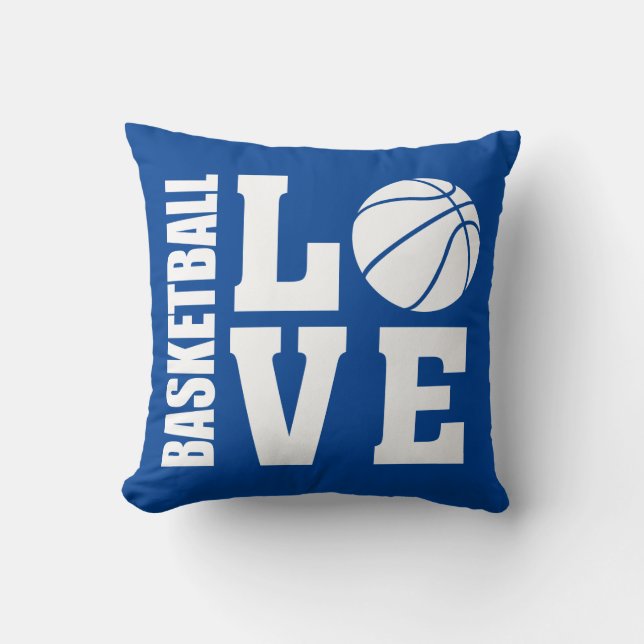 Almofada Azul com amor de basquete (Frente)