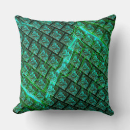 Almofada Azul com traçados interligados 'flutuantes'