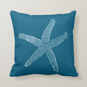 Almofada Azul da cerceta da ilustração da estrela do mar