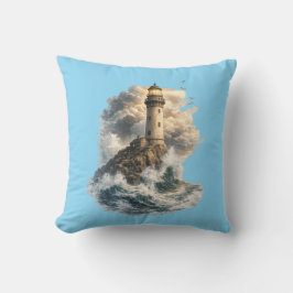 Almofada Azul de Lanterna Marítima Vintage Oceano