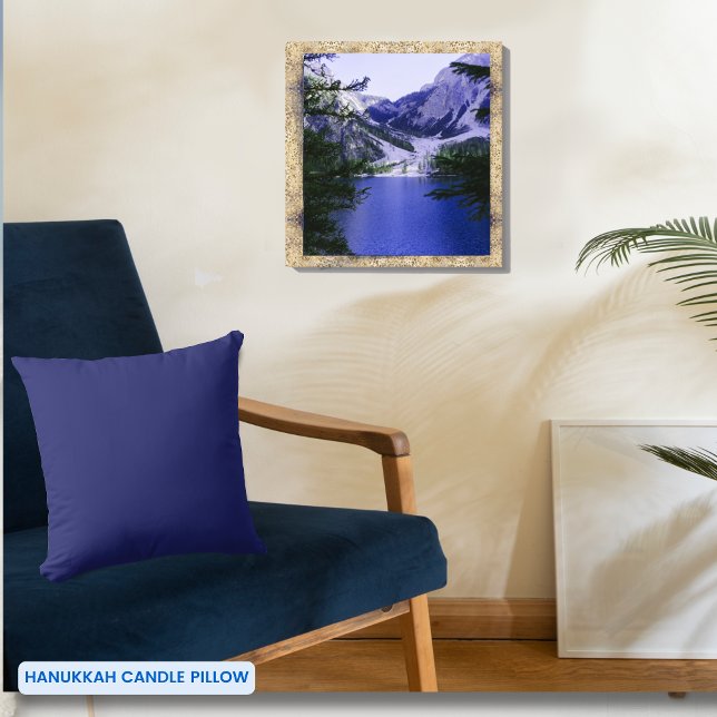 Almofada Azul de Marinho Sólido Simples (Simple Solid Color Navy Blue Throw Pillow)