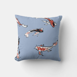 Almofada Azul de peixe Koi