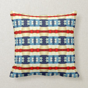 ALMOFADA AZUL E BRANCO STARS O TESTE PADRÃO DO VINTAGE