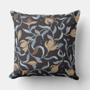 Almofada Azul e Tan William Morris Elegante inspirados