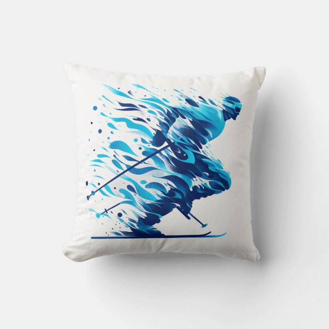 Almofada Azul Energetico para Entusiastas Esportivos (Frente)