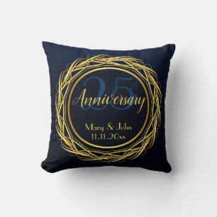 Almofada Azul-escuro, Dourado Aniversário Real Luxo