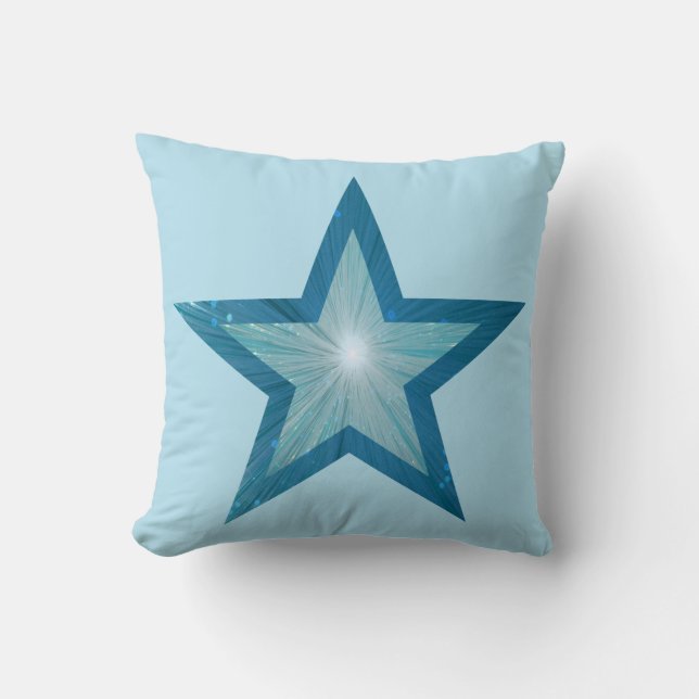 Almofada Azul-estrelado estampado azul (Frente)