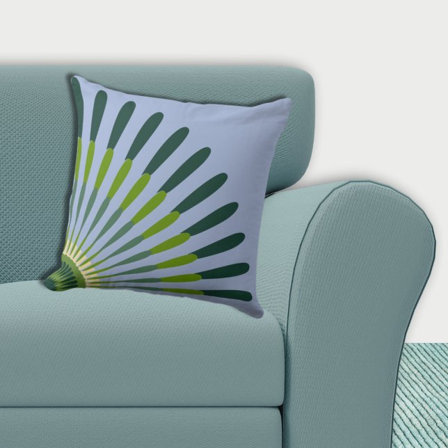 Almofada Azul Étnico e Flor Estrela do Quarto Verde (Ethnic Blue and Green Quarter Star Flower Throw Pillow)