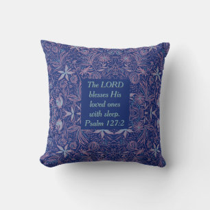 Almofada Azul FLORAL PALAVRAS DE SONO Cristão