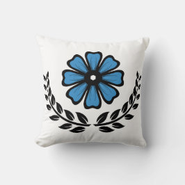 Almofada Azul Floral - Travesseiro decorativo de poliéster