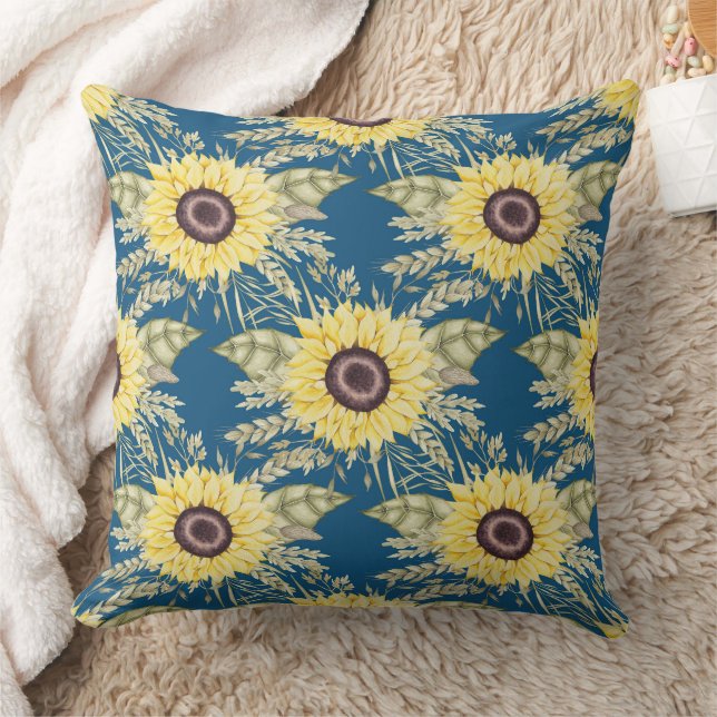 Almofada Azul girassol (Cobertor)