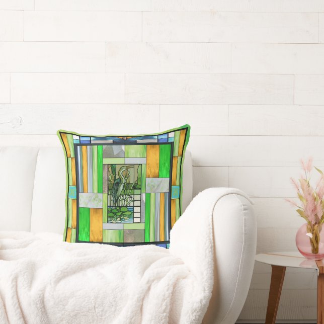 Almofada Azul Heron StainGlass (Sofá)