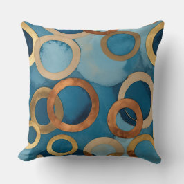 Almofada azul-lacrimogêneo com anéis de ouro e cobre mutado