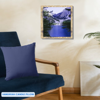 Almofada Azul Médio de Uma Cor Simples