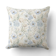 AZUL PASTEL & CONCHAS E FLORES BEGE