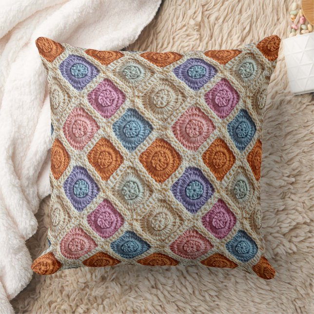 Almofada Azul Pastel Laranja Roxo e Rosa com Visual de Croc (Cobertor)