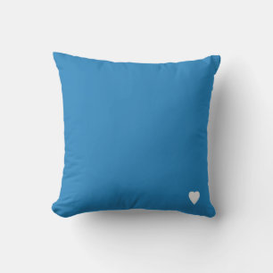 Almofada Azul Pastel Real Macio Cor Sólida Com Coração