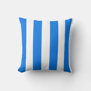 Almofada Azul-Pavão e branco-riscado
