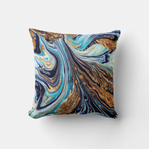 Almofada Azul Persa Agate: Textura Luxuosa Oriental