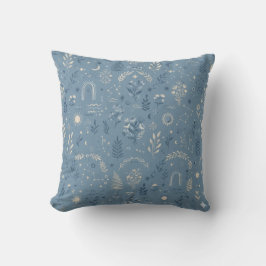 Almofada Azul Poeirento Botânico Celestial Boho