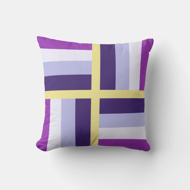 Almofada Azul Roxo Branco Amarelo (Frente)
