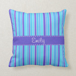 Almofada Azul & roxo listrados