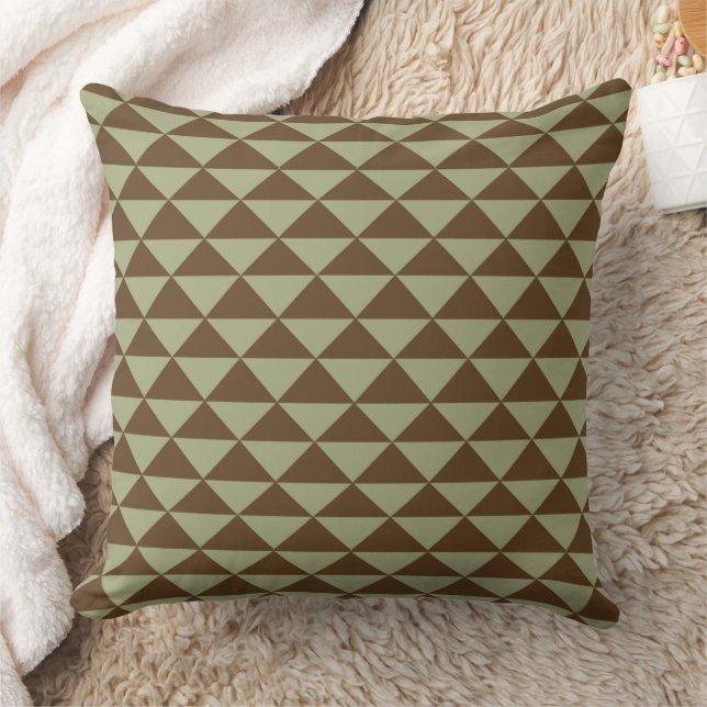 Almofada Azul Safira e Marrom Chocolate Azulejo Triângulo (Cobertor)