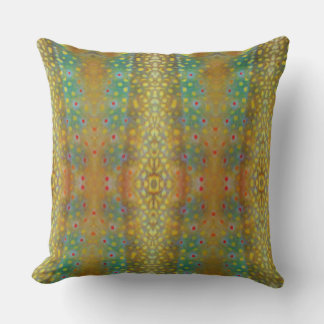 Almofada Azul Teal e Marrom: impressão de padrão de truta q