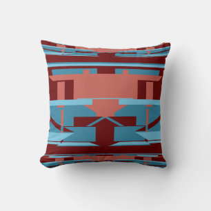 Almofada Azul Terracotta Vermelho na Borgonha Sudoeste do M