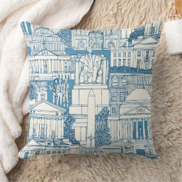 Almofada Azul toile de Washington DC