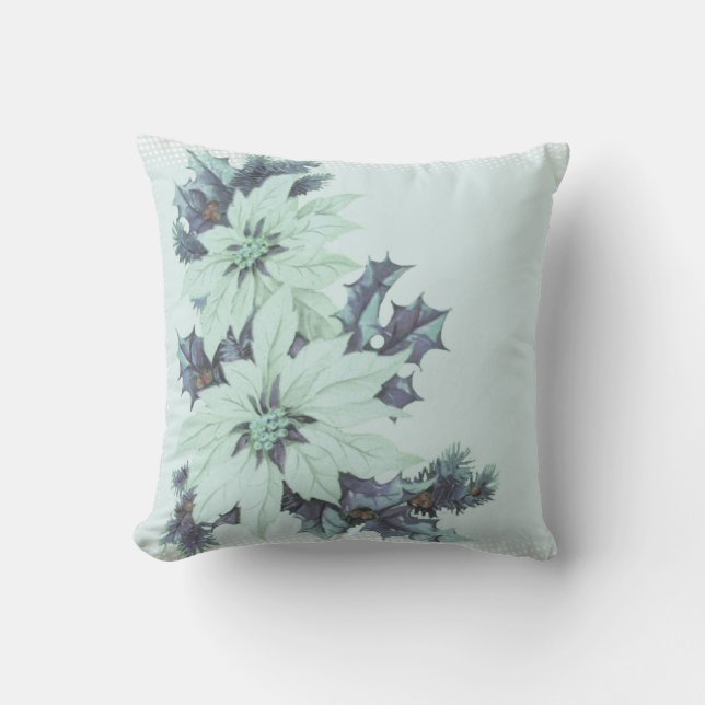 Almofada Azul & travesseiro decorativo do White Christmas (Frente)