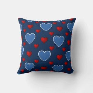 Almofada Azul Vermelho Fofo Aconchegante Moderno Romântico