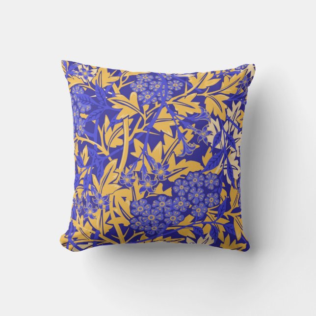 Almofada Azul vívido e ouro amarelo (Frente)