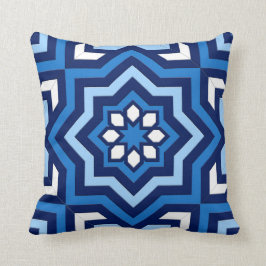 Almofada Azulejo, cobalto, marinho e luz marroquinos - azul