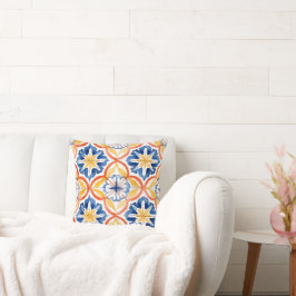Almofada Azulejo de Acento Boho Chic Monogramado