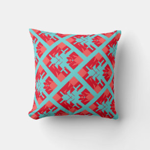 Almofada Azulejo de Diagonal para Aqua Escuro de Sombras Ve