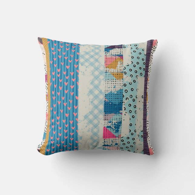 Almofada Azulejo de Patchwork (Design de padrões) (Frente)