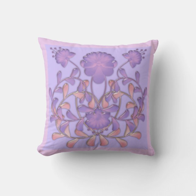 Almofada Azulejo de vidro 3D Flores líquidas violeta gzhel (Frente)