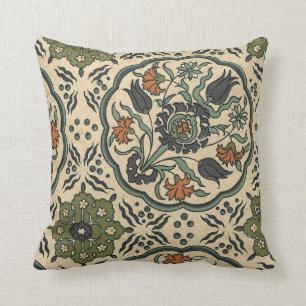 Almofada Azulejo Floral Decorativo