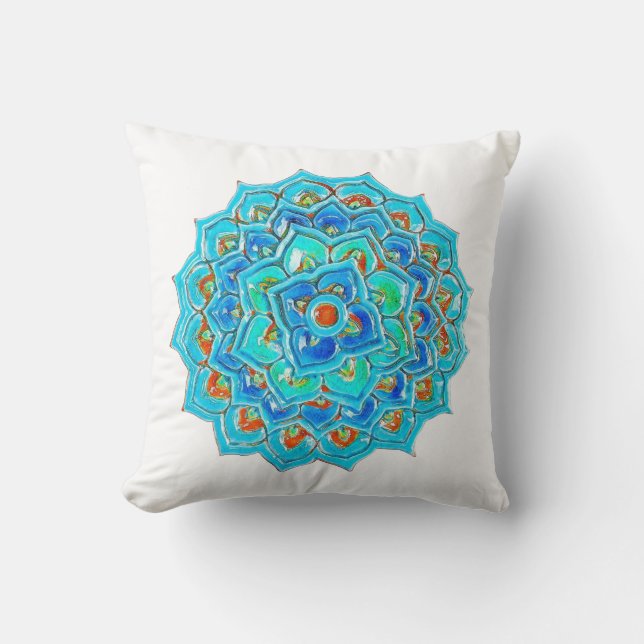 Almofada Azulejo marroquino com design de Mandela no (Frente)