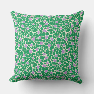 Almofada Azulejo padrão abstrato lilás verde mosaico retro