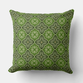 Almofada Azulejo padrão gráfico casablanca em verde