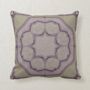 Almofada Azulejo roxo e verde da luz - do Falso-Ponto