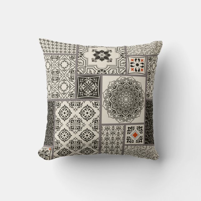 Almofada Azulejo sem falhas com o Islã, árabe, indiano (Frente)