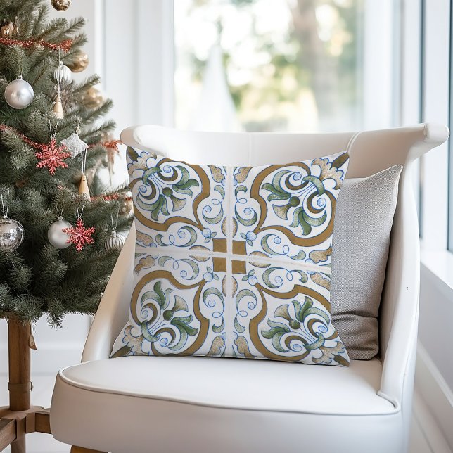 Almofada Azulejo Terracotta | Sotaque Russo Italiano (Criador carregado)