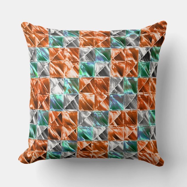 Almofada Azulejos de visores, corais e prateados ou manchad (Frente)