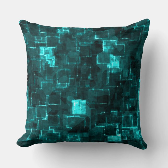 Almofada Azulejos Digitais Aqua Glimmer (Frente)